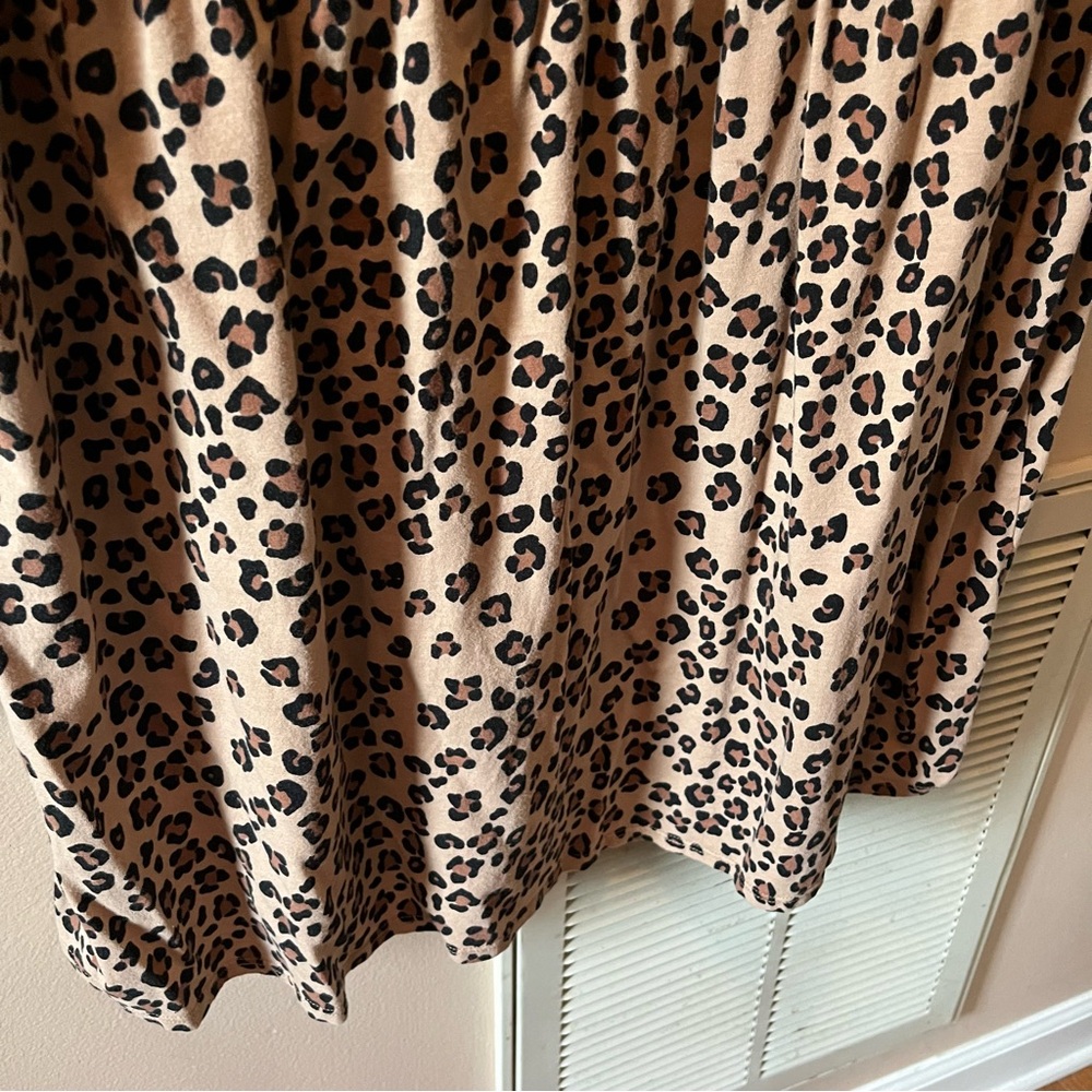 wild fable Beige and Black Leopard Print Short Sleeve Dress - Picture 2 of 6